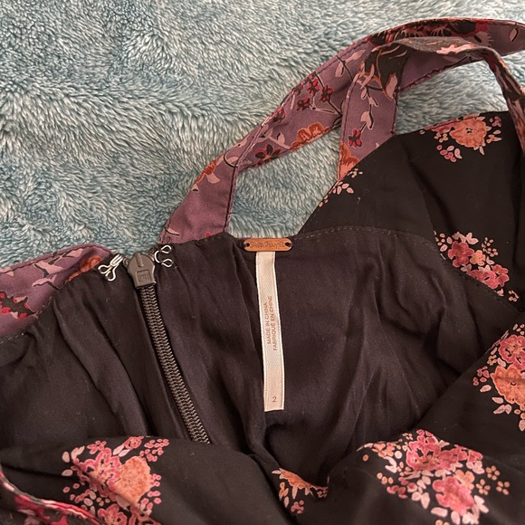 FREE PEOPLE Sunrise Oblivion Floral Print Maxi Dress in Black Combo Size 2 - Picture 5 of 5